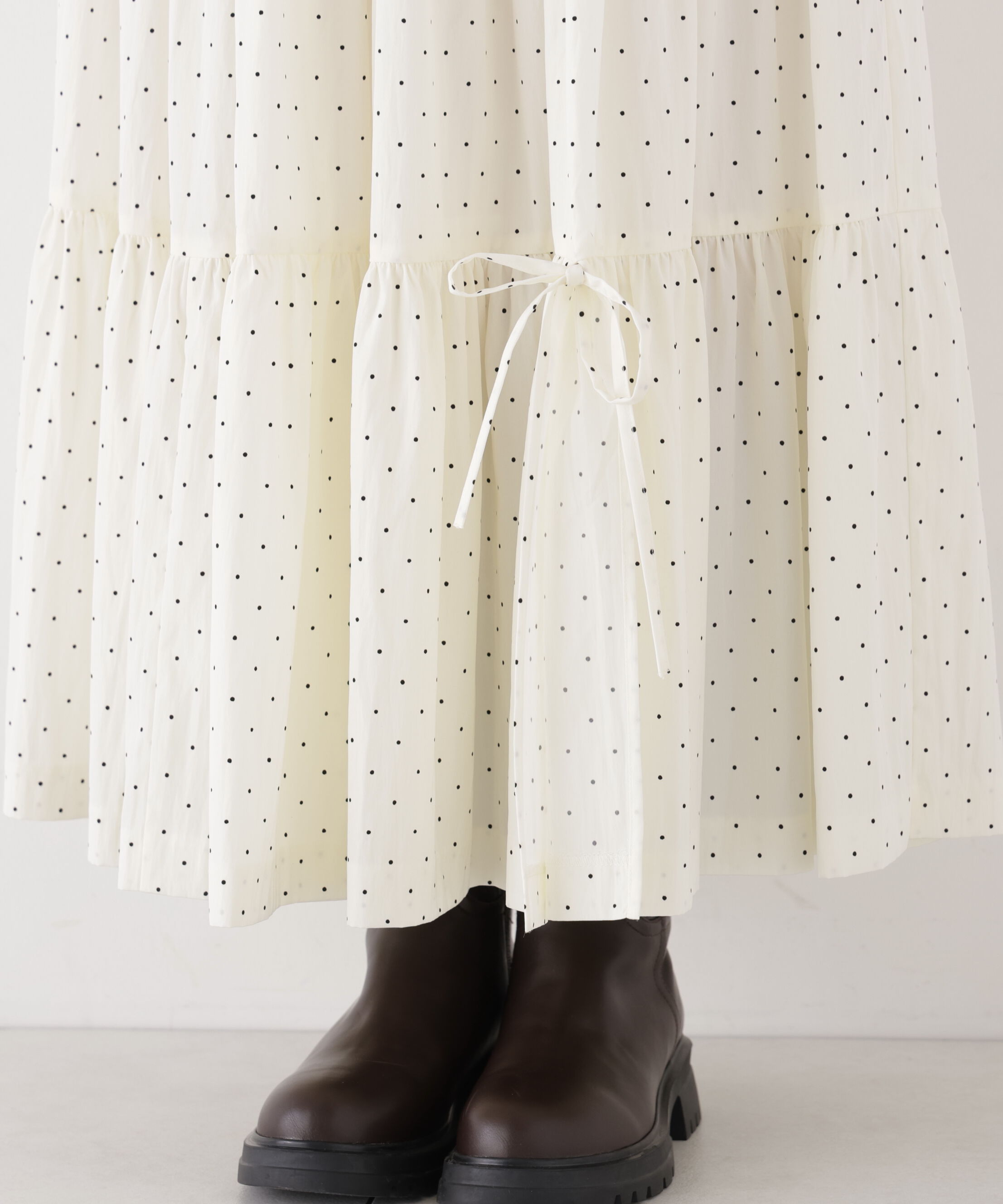 PROPORTION BODY DRESSING「＜加藤栞さん着用＞ドットタフタティアードスカート」|スカート|