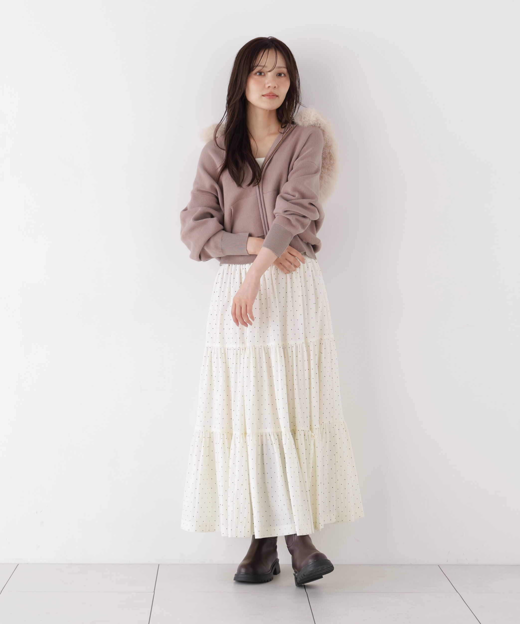 PROPORTION BODY DRESSING「＜加藤栞さん着用＞ドットタフタティアードスカート」|スカート|