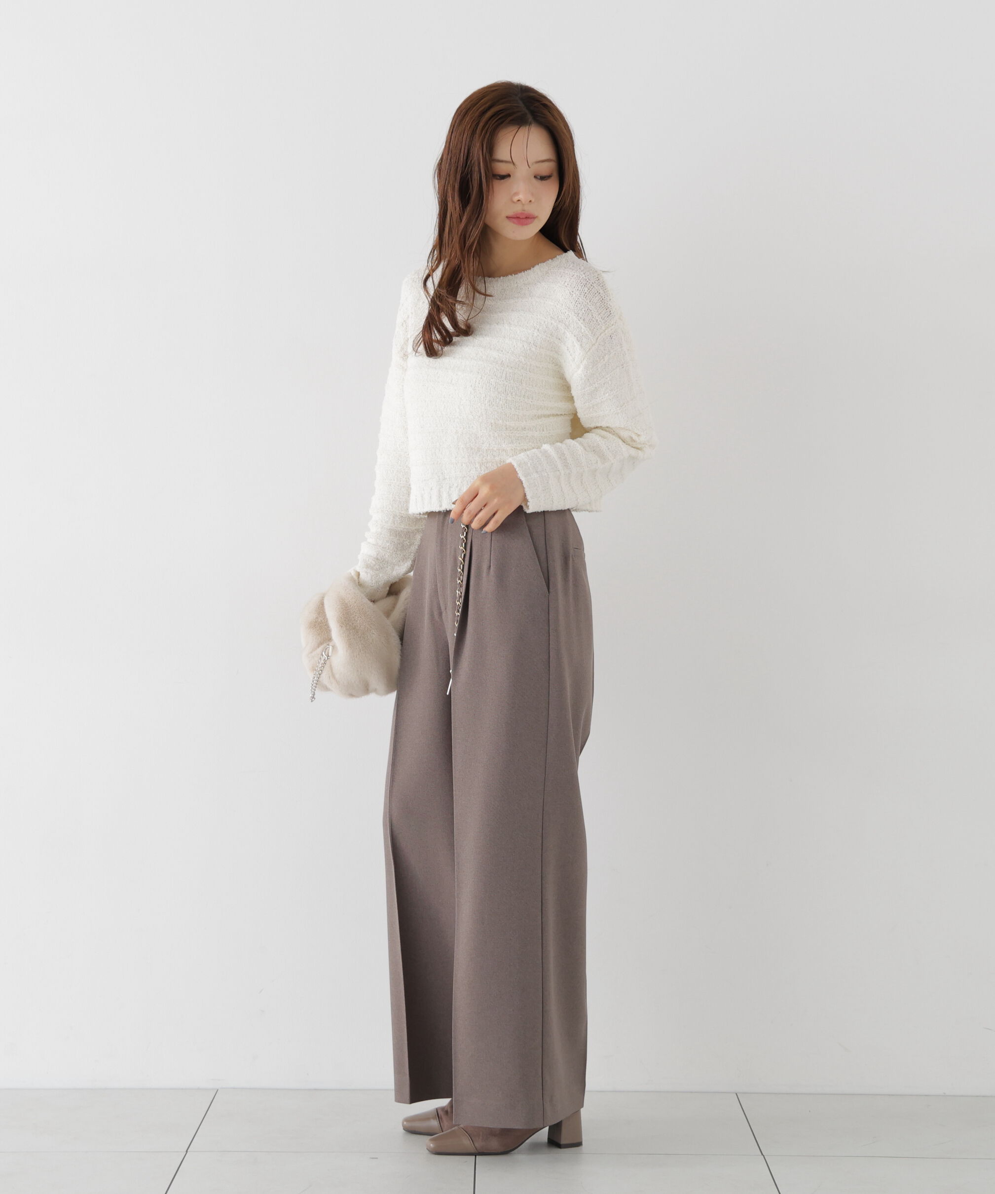 PROPORTION BODY DRESSING「＜加藤栞さん着用＞チェーンベルト付きワイドパンツ」|その他|