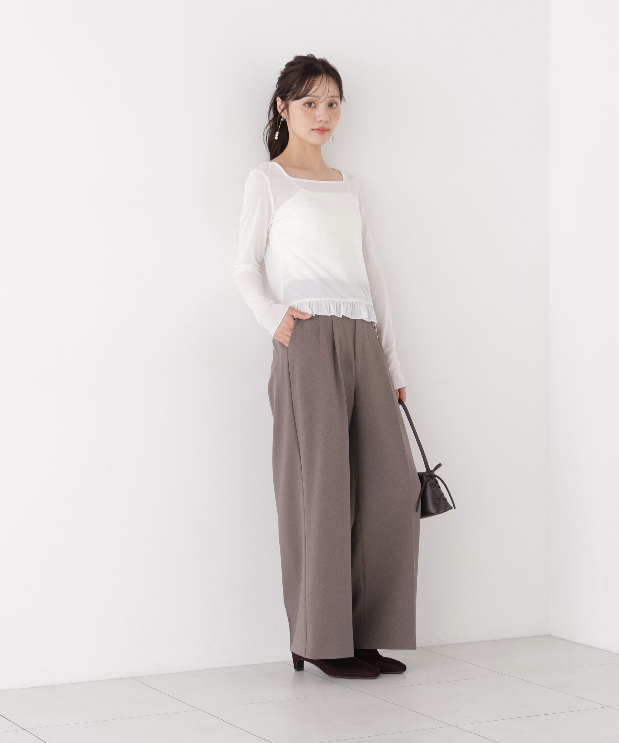 PROPORTION BODY DRESSING「＜加藤栞さん着用＞チェーンベルト付きワイドパンツ」|その他|