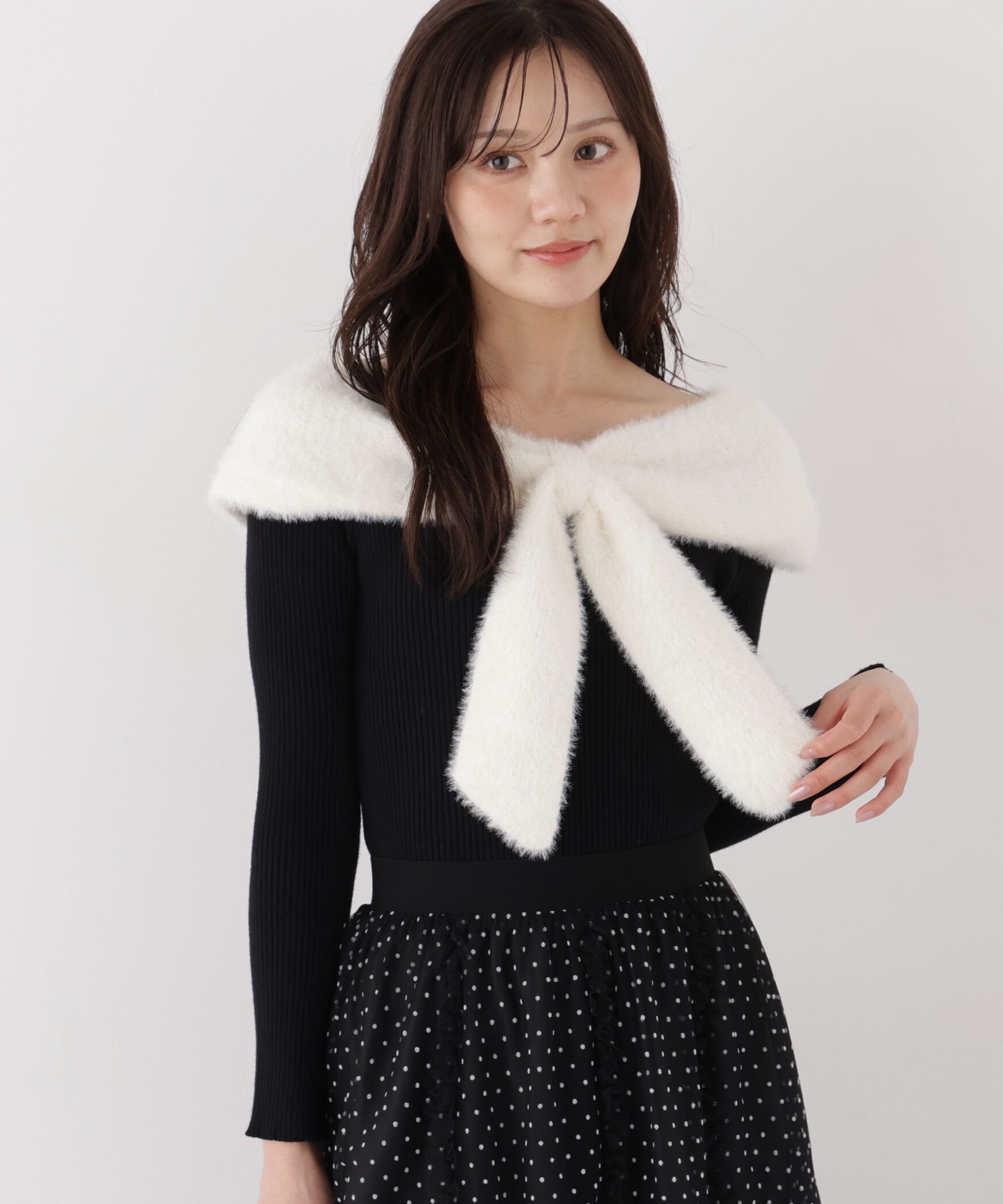 PROPORTION BODY DRESSING「＜加藤栞さん着用＞ミニシャギーケープニットトップス」|ニット・セーター|