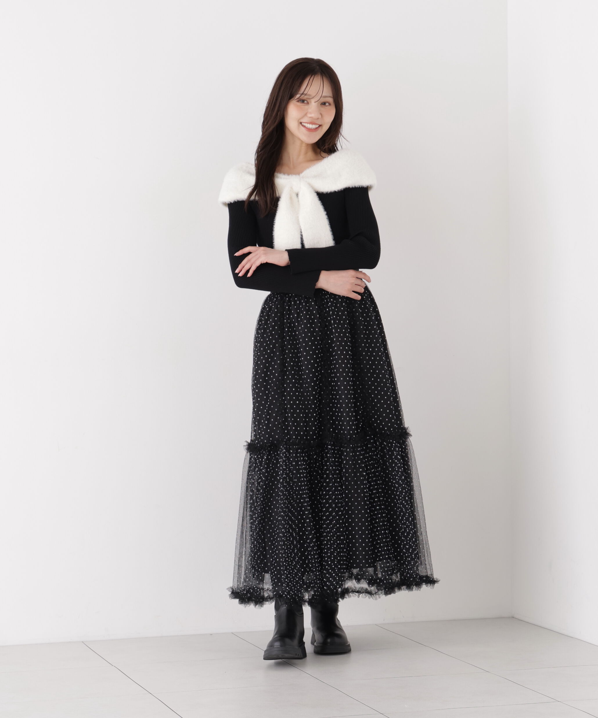 PROPORTION BODY DRESSING「＜加藤栞さん着用＞ミニシャギーケープニットトップス」|ニット・セーター|