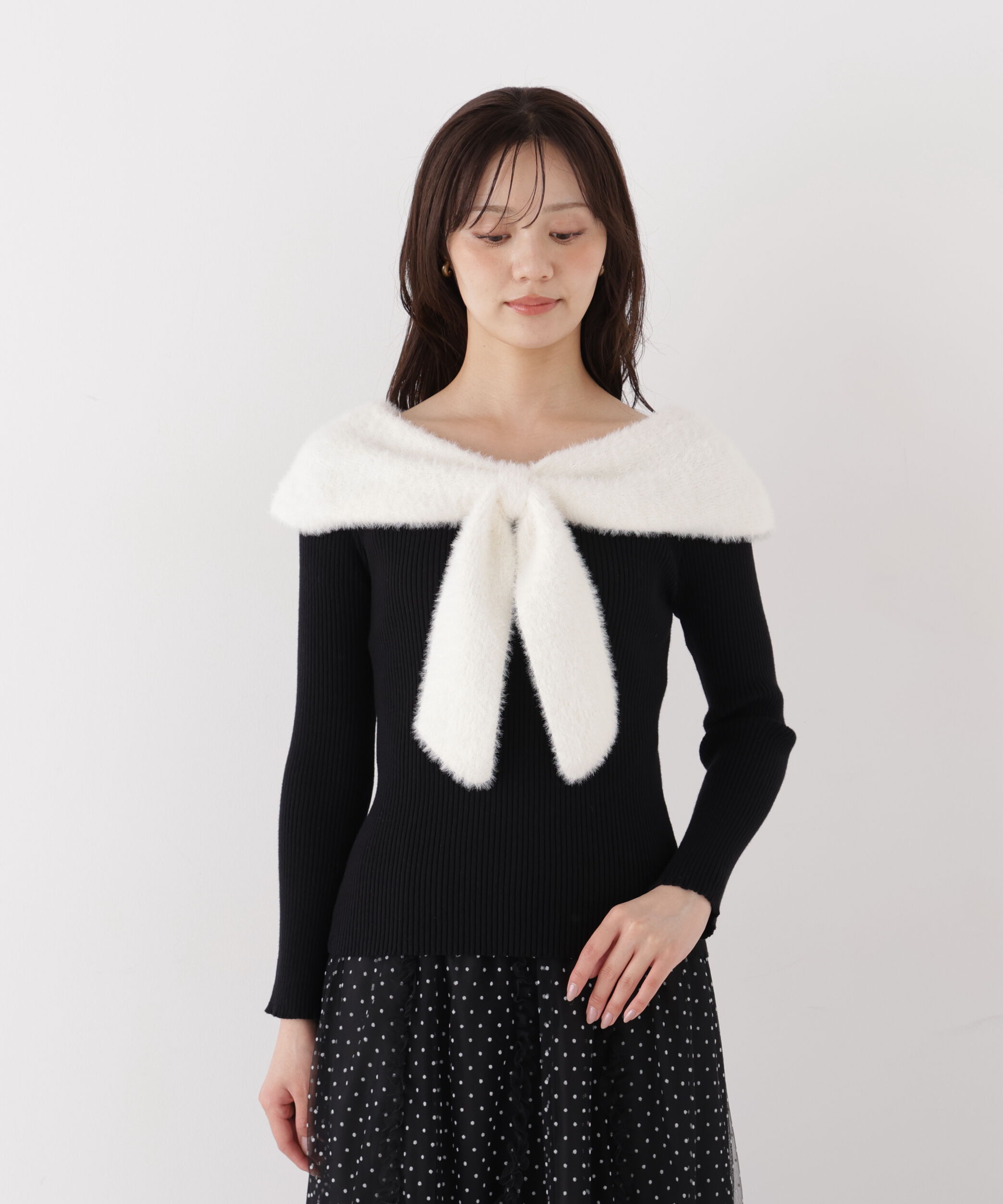 PROPORTION BODY DRESSING「＜加藤栞さん着用＞ミニシャギーケープニットトップス」|ニット・セーター|