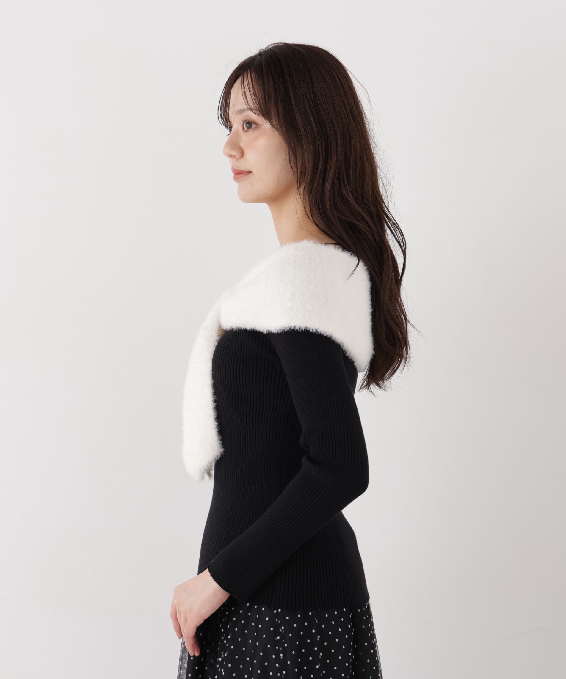 PROPORTION BODY DRESSING「＜加藤栞さん着用＞ミニシャギーケープニットトップス」|ニット・セーター|
