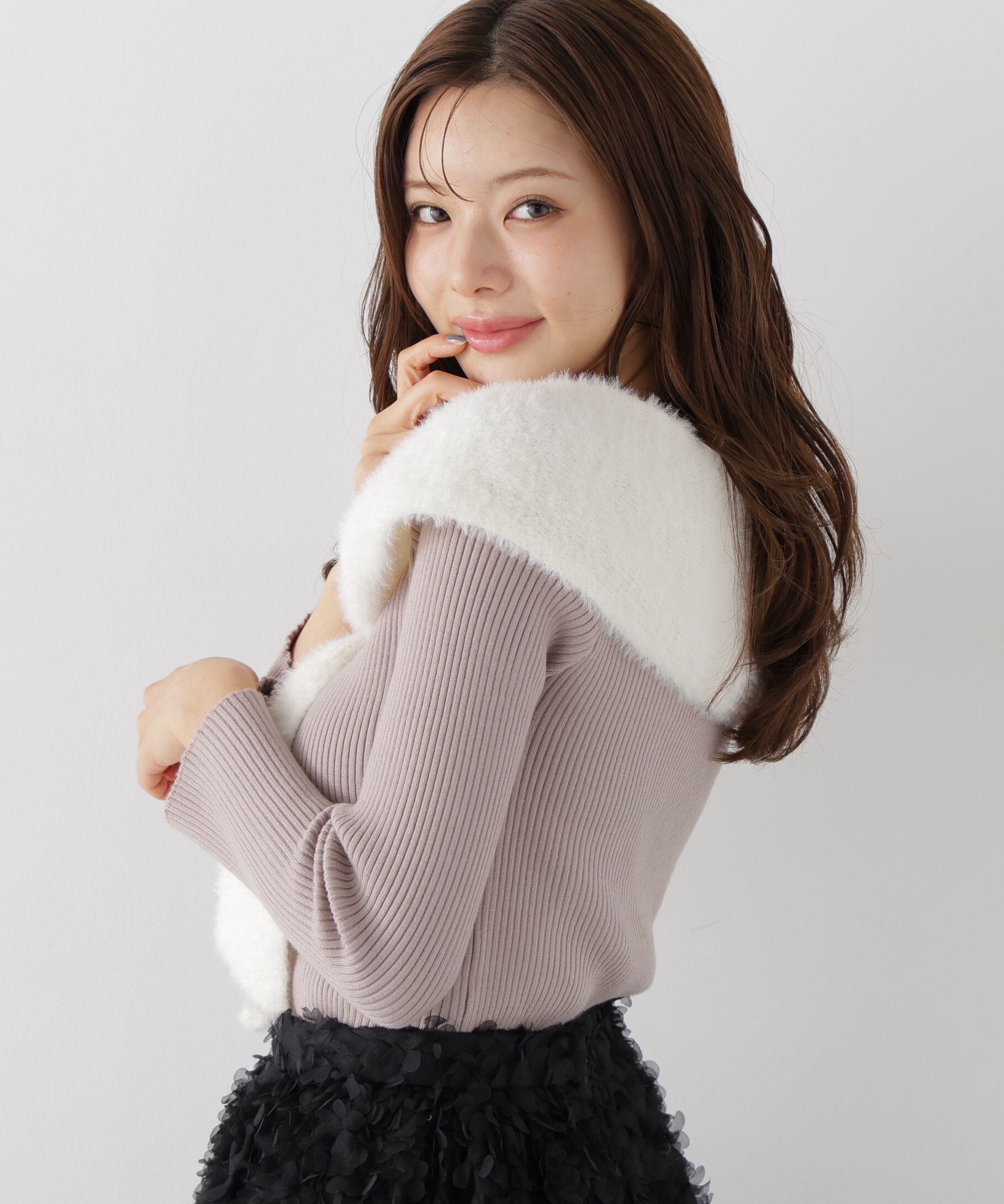 PROPORTION BODY DRESSING「＜加藤栞さん着用＞ミニシャギーケープニットトップス」|ニット・セーター|