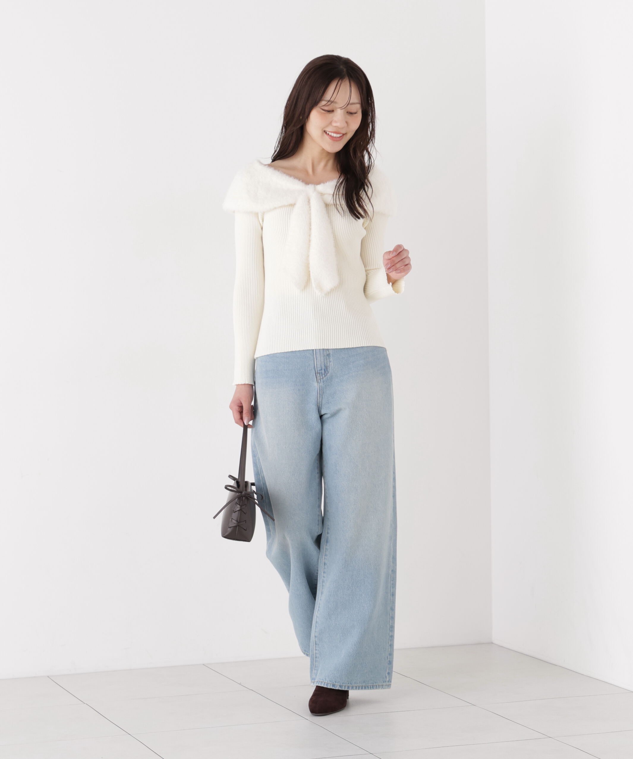 PROPORTION BODY DRESSING「＜加藤栞さん着用＞ミニシャギーケープニットトップス」|ニット・セーター|