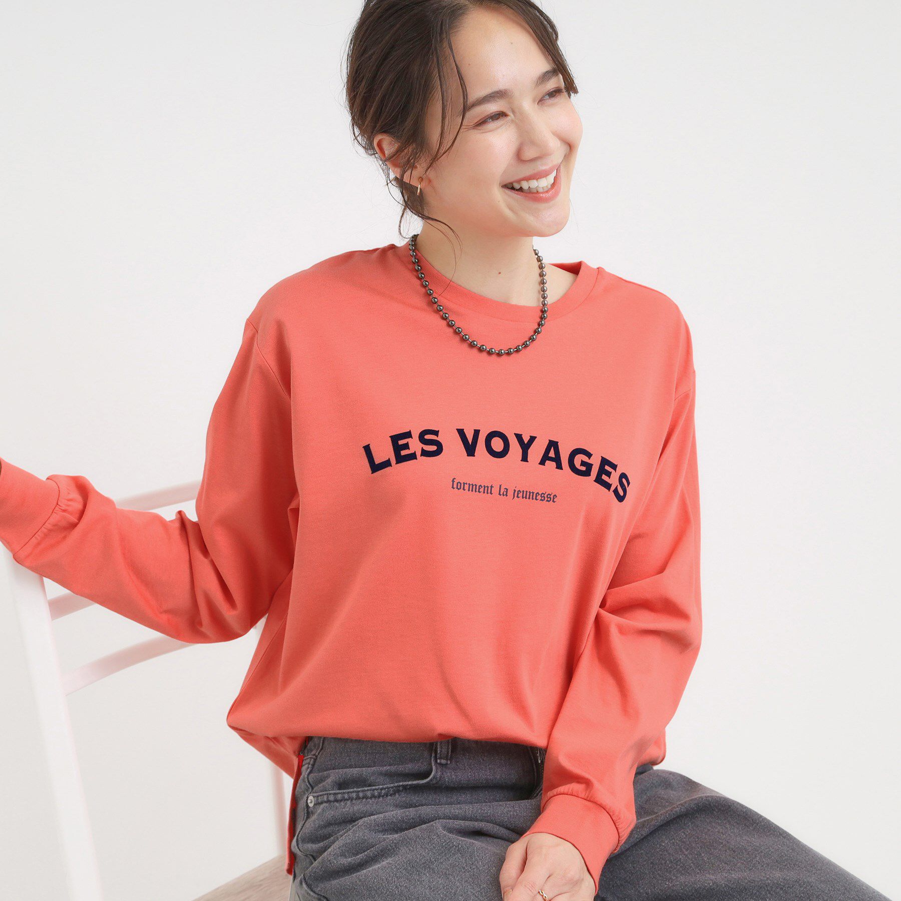 SHOO･LA･RUE「グラフィックアソート ベーシックロンT」|Tシャツ・カットソー|オレンジ(467)