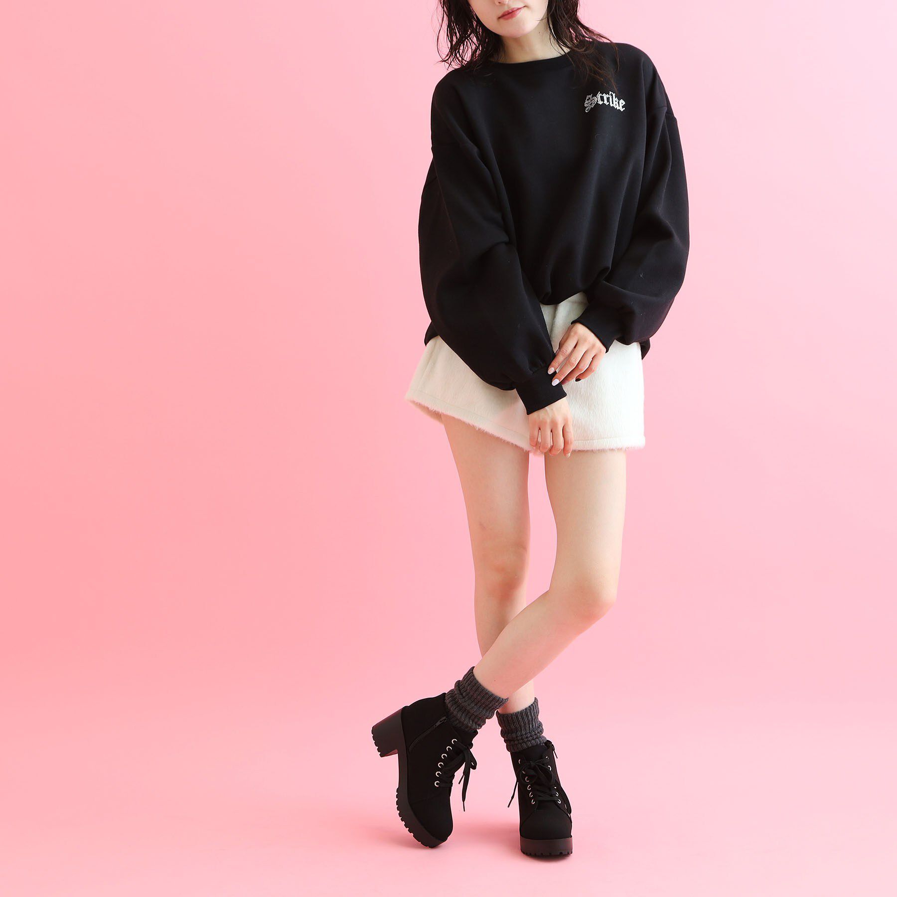 csT&P「一体厚底レースアップブーツ」|ショートブーツ|