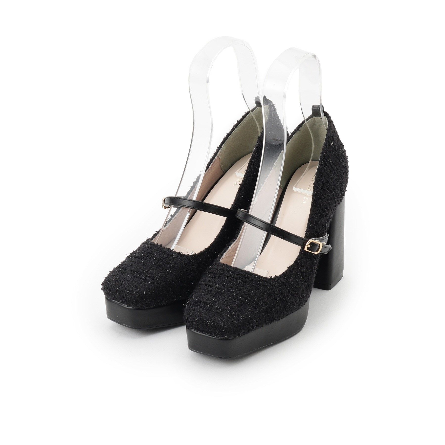ESPERANZA「スクエアトゥダブルストラップ厚底パンプス 結婚式二次会 パーティー 25SS」|パンプス|
