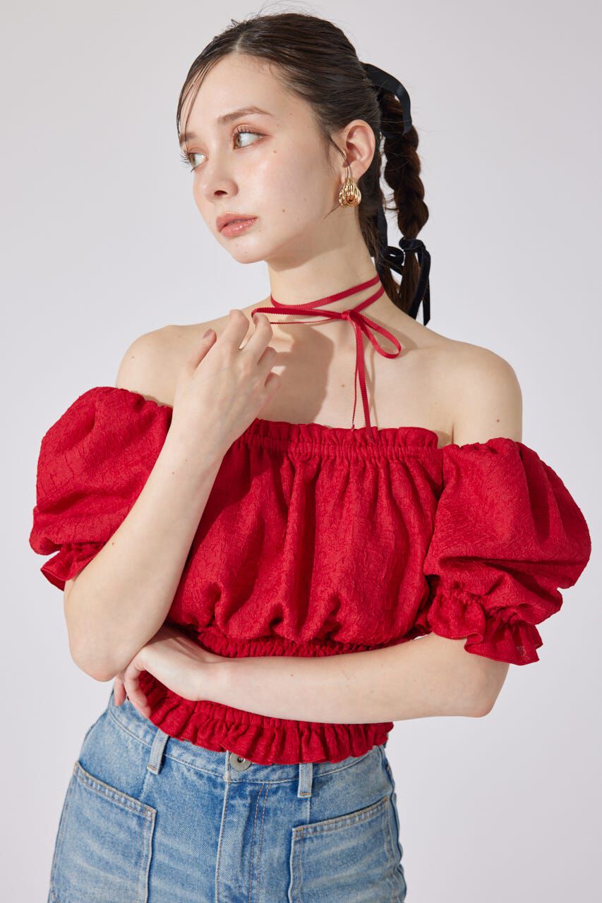 rienda「メニーウェイシャーリングショートブラウス」|シャツ・ブラウス|