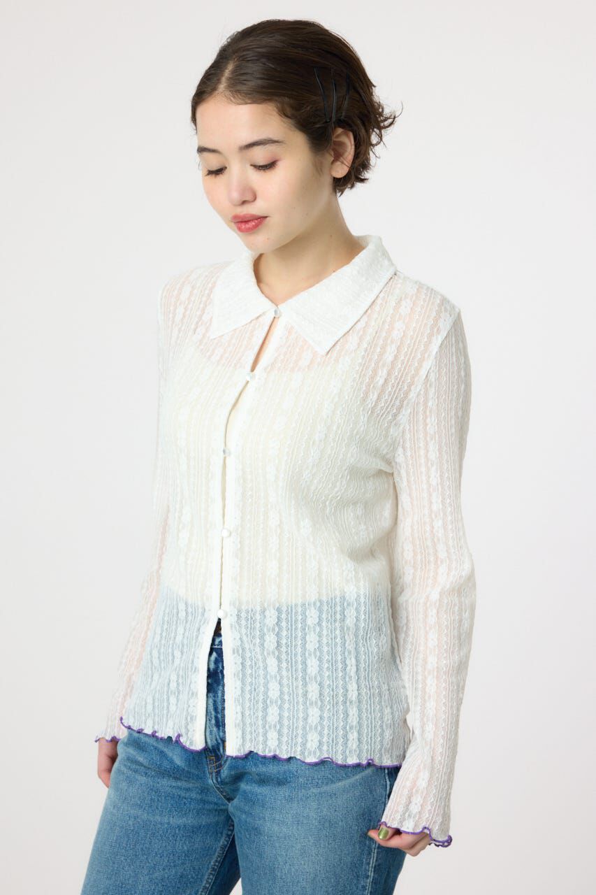 RODEO CROWNS「POINT COLOR シアーシャツ」|Tシャツ・カットソー|O/WHT1