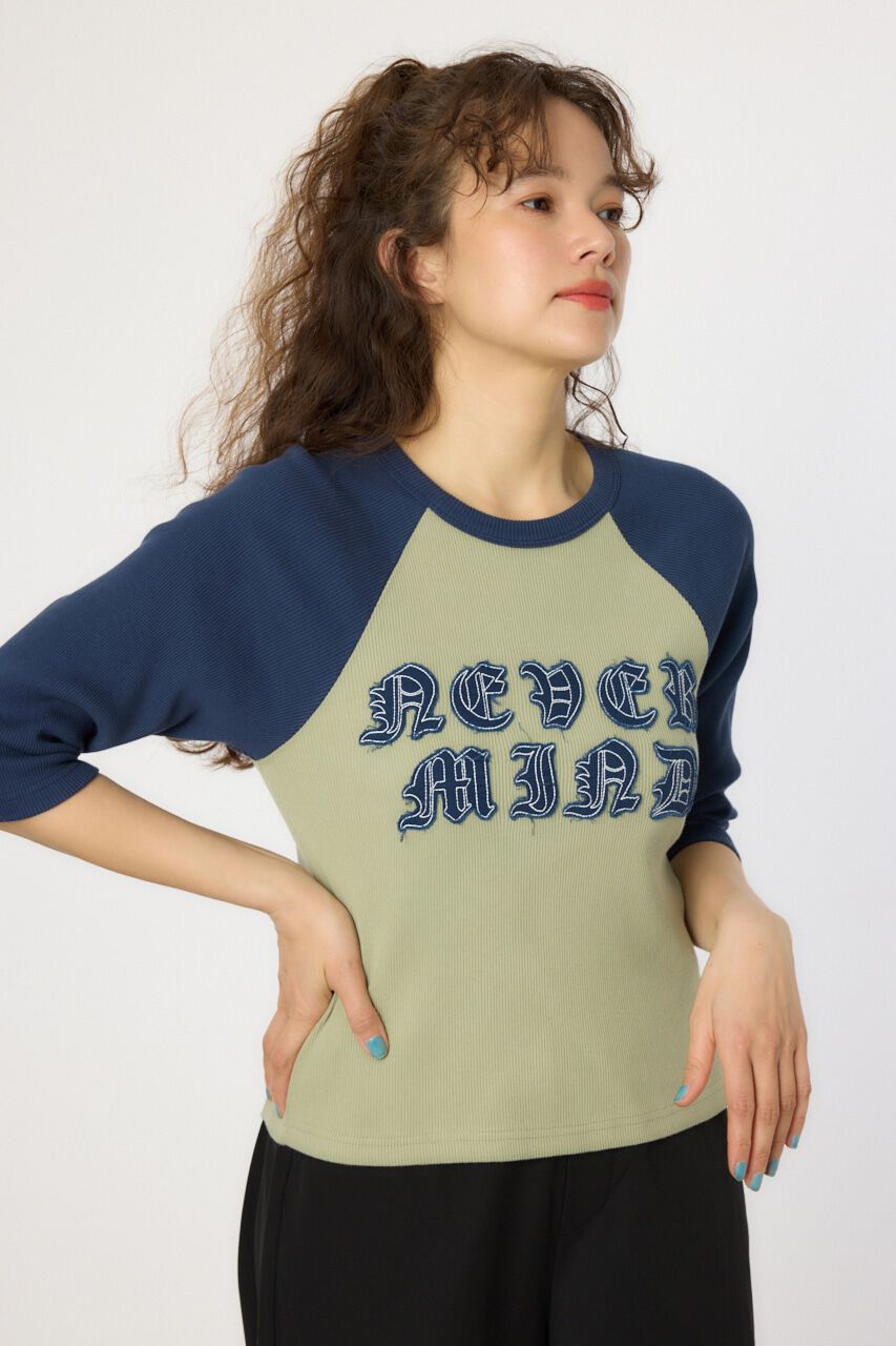 RODEO CROWNS「ダメージアップリケラグランリブ Tシャツ」|Tシャツ・カットソー|柄KHA5