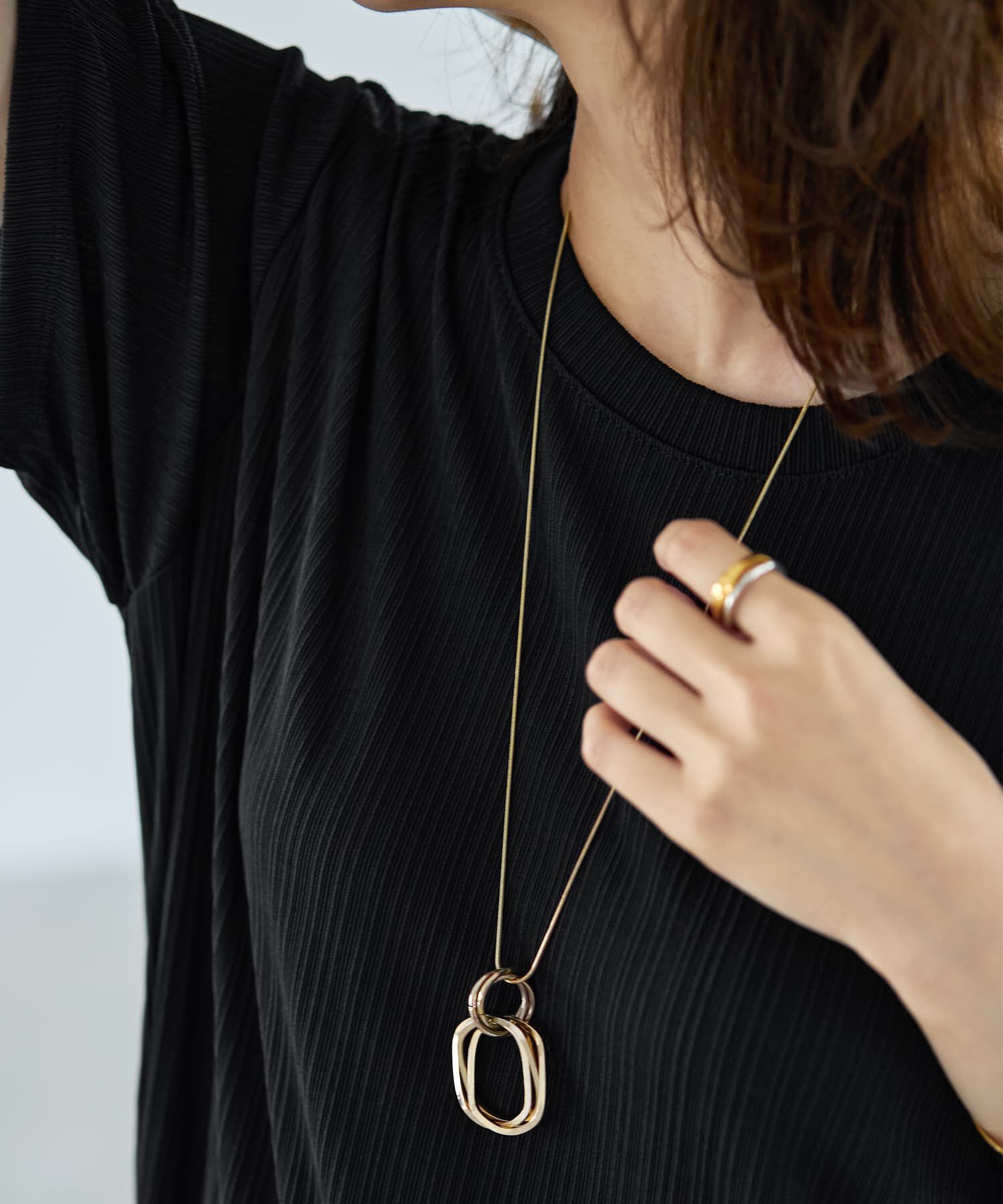 STYLE DELI「６リングパーツ70cmロングネックレス」|ネックレス|
