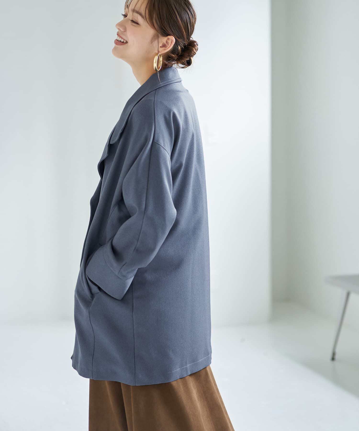 STYLE DELI「ツイル生地2wayネックコート」|ステンカラーコート|