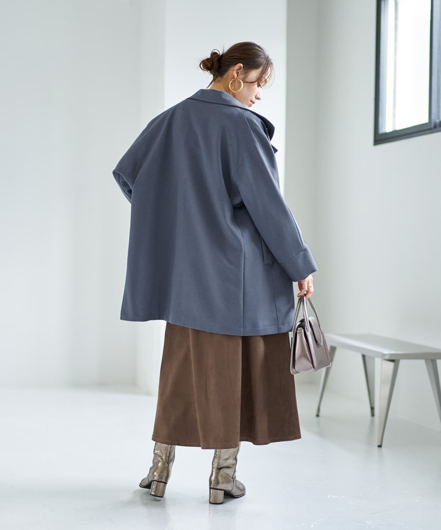 STYLE DELI「ツイル生地2wayネックコート」|ステンカラーコート|