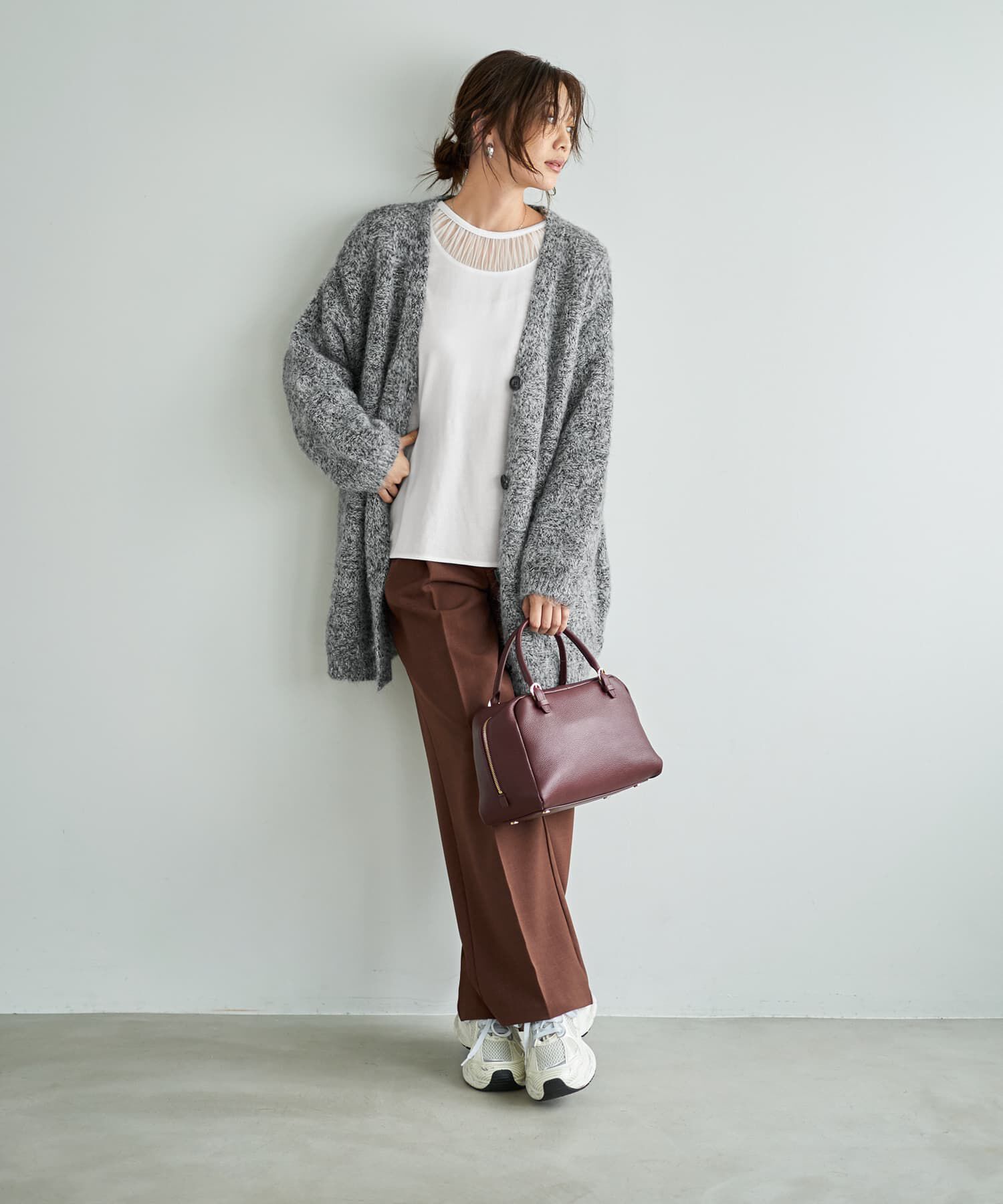 STYLE DELI「モヘア風ミックスニットゆったりカーディガン」|カーディガン|