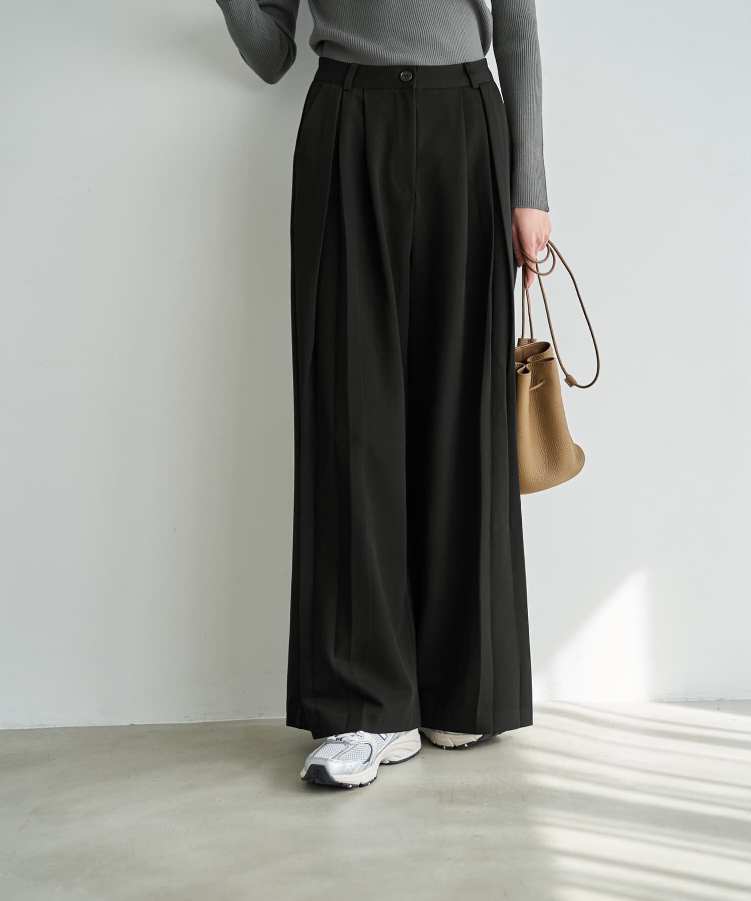STYLE DELI「２タック幅広ブラックワイドパンツ」|その他|