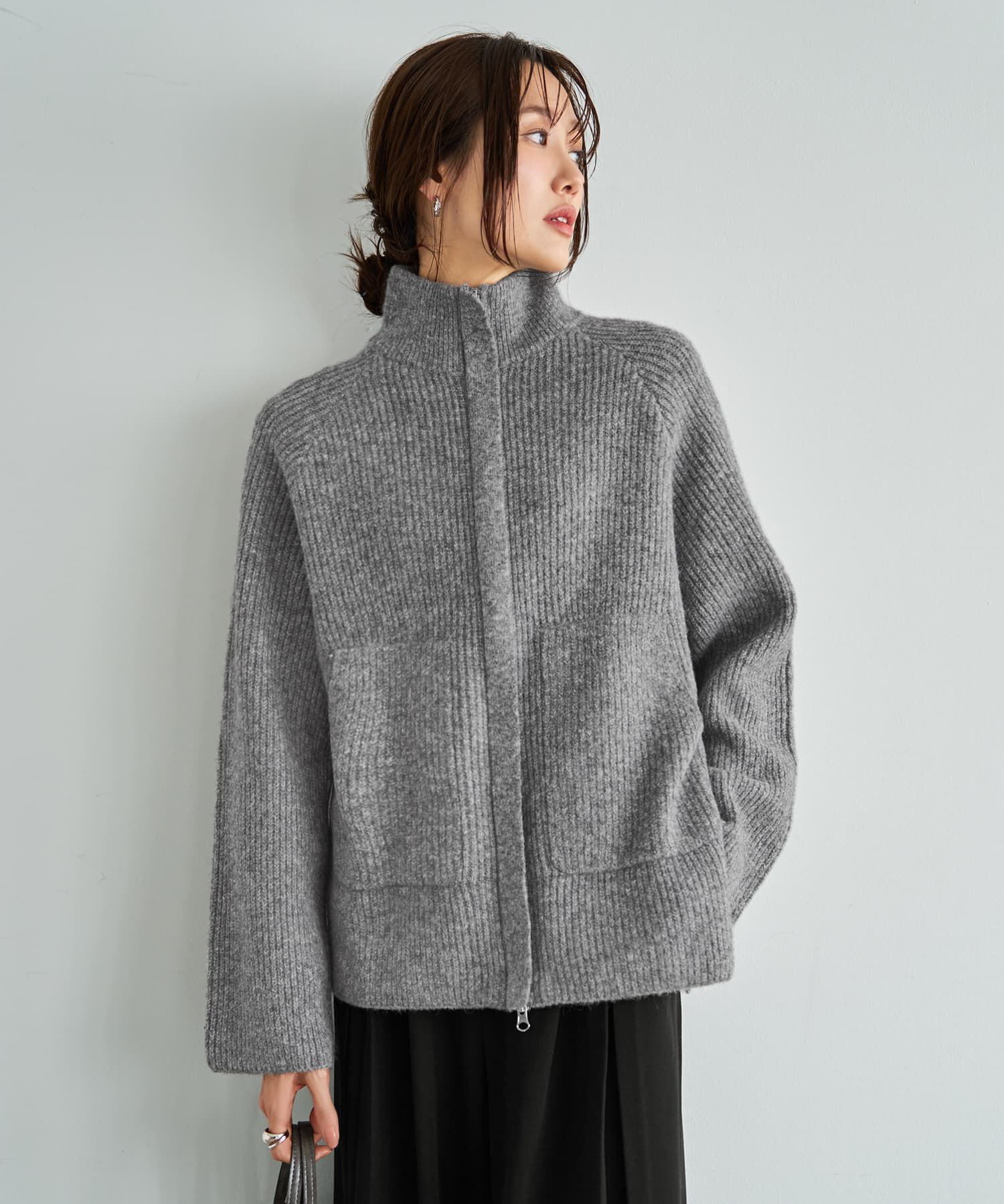 STYLE DELI「ダブルジップスタンドネックニットジャケット」|その他|
