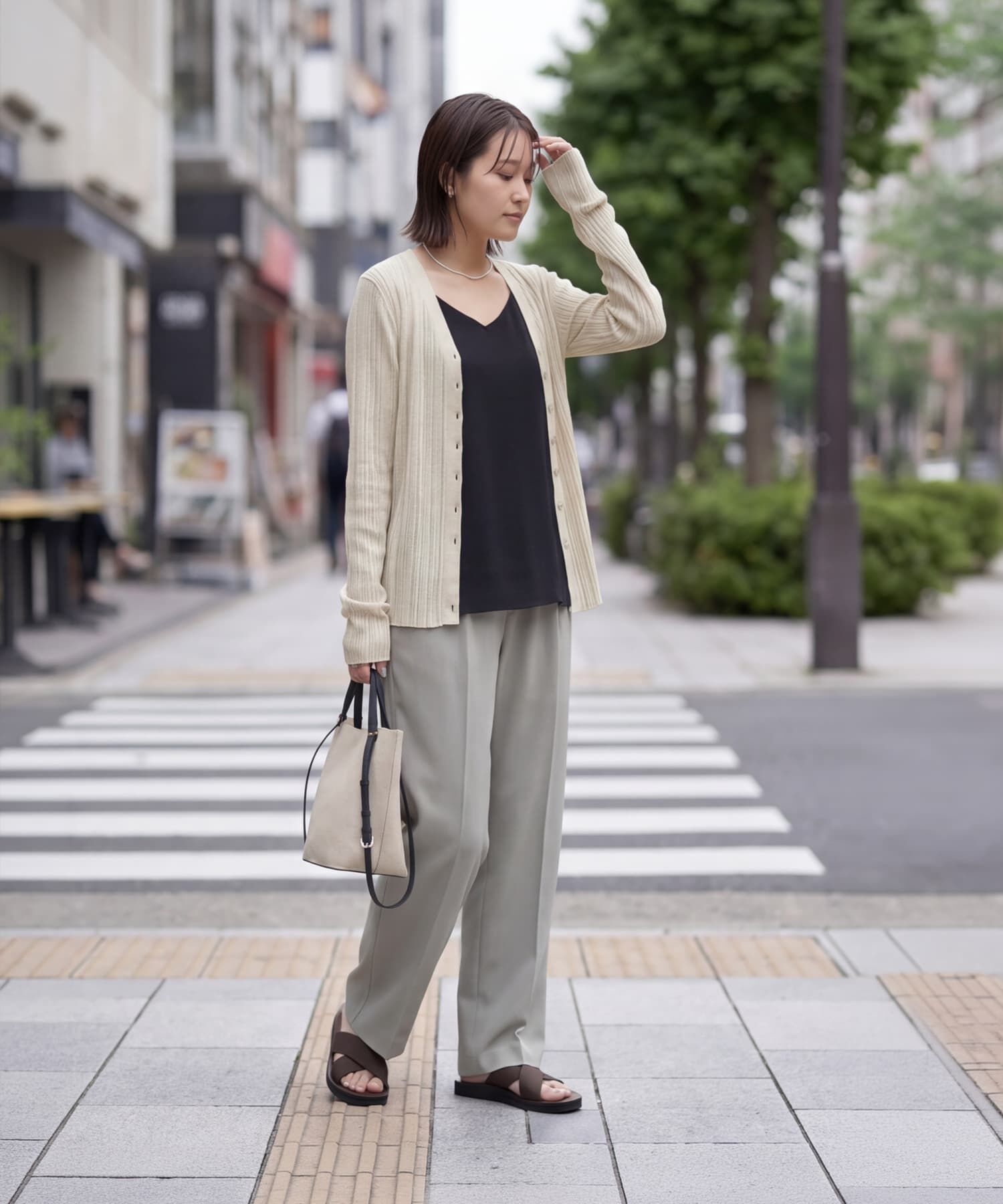 STYLE DELI「サラッとしたランダムリブカーディガン」|カーディガン|