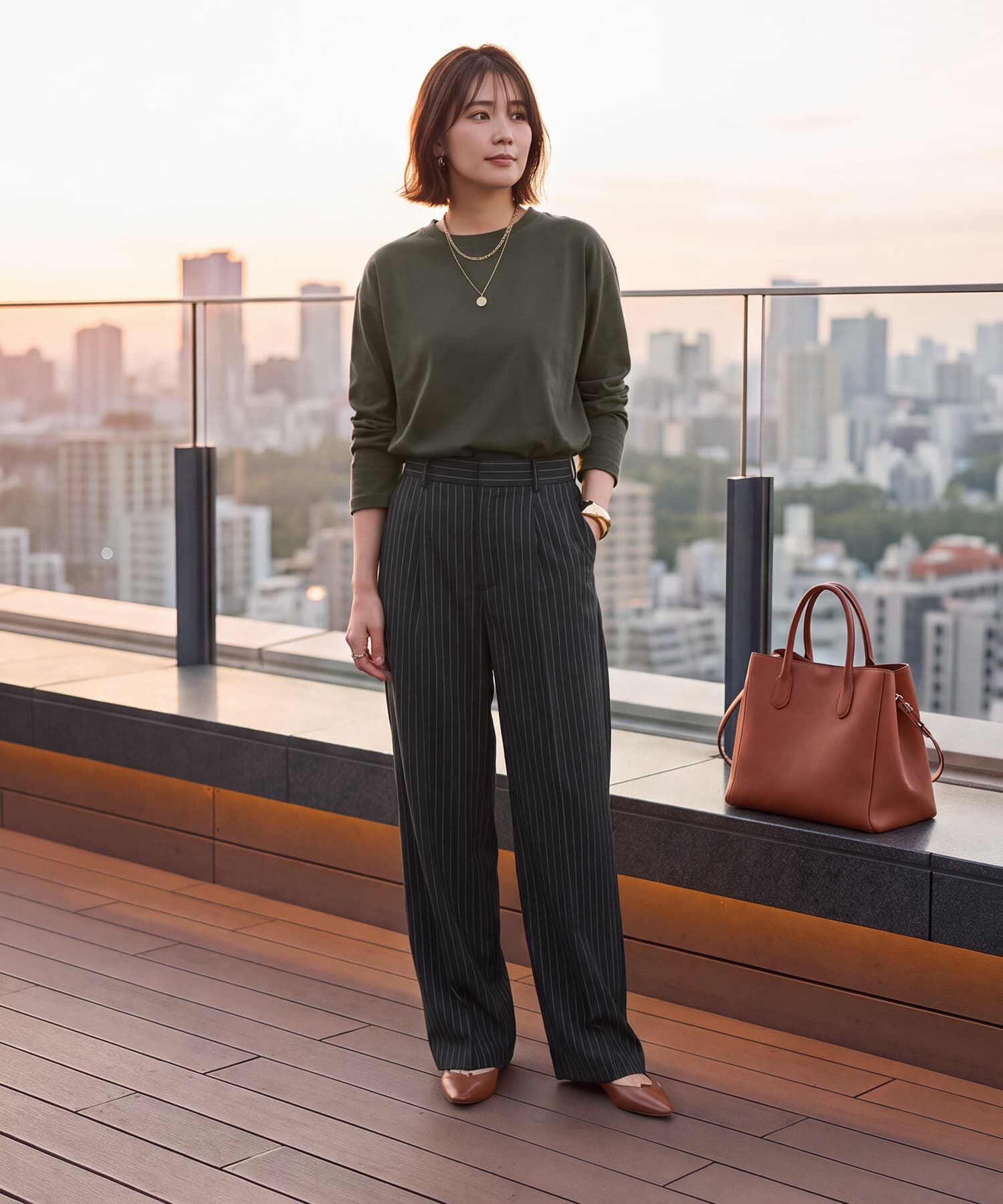 STYLE DELI「【DELI by】大人の抜け感サイドスリットロンT」|Tシャツ・カットソー|