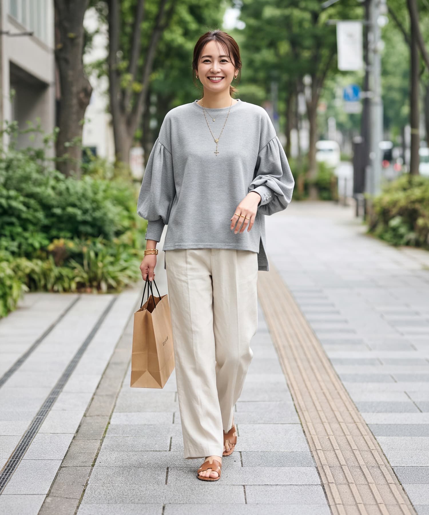 STYLE DELI「【DELI by】抜け感ランタンスリーブプルオーバートップス」|Tシャツ・カットソー|