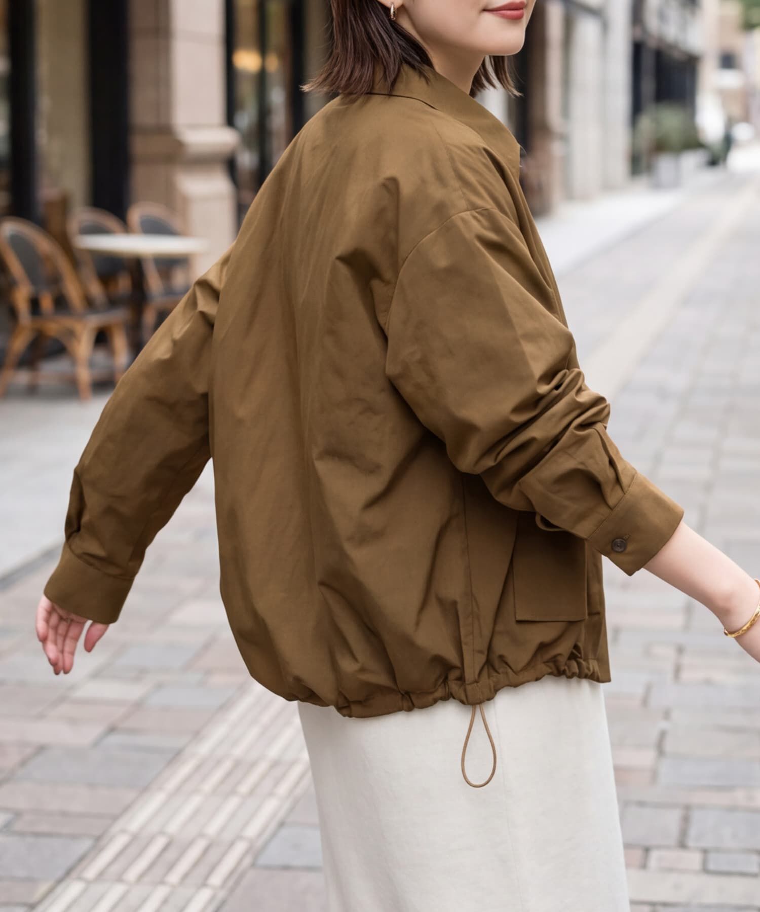 STYLE DELI「裾が絞れるしっとりシボ入りナイロンシャツジャケット」|その他|