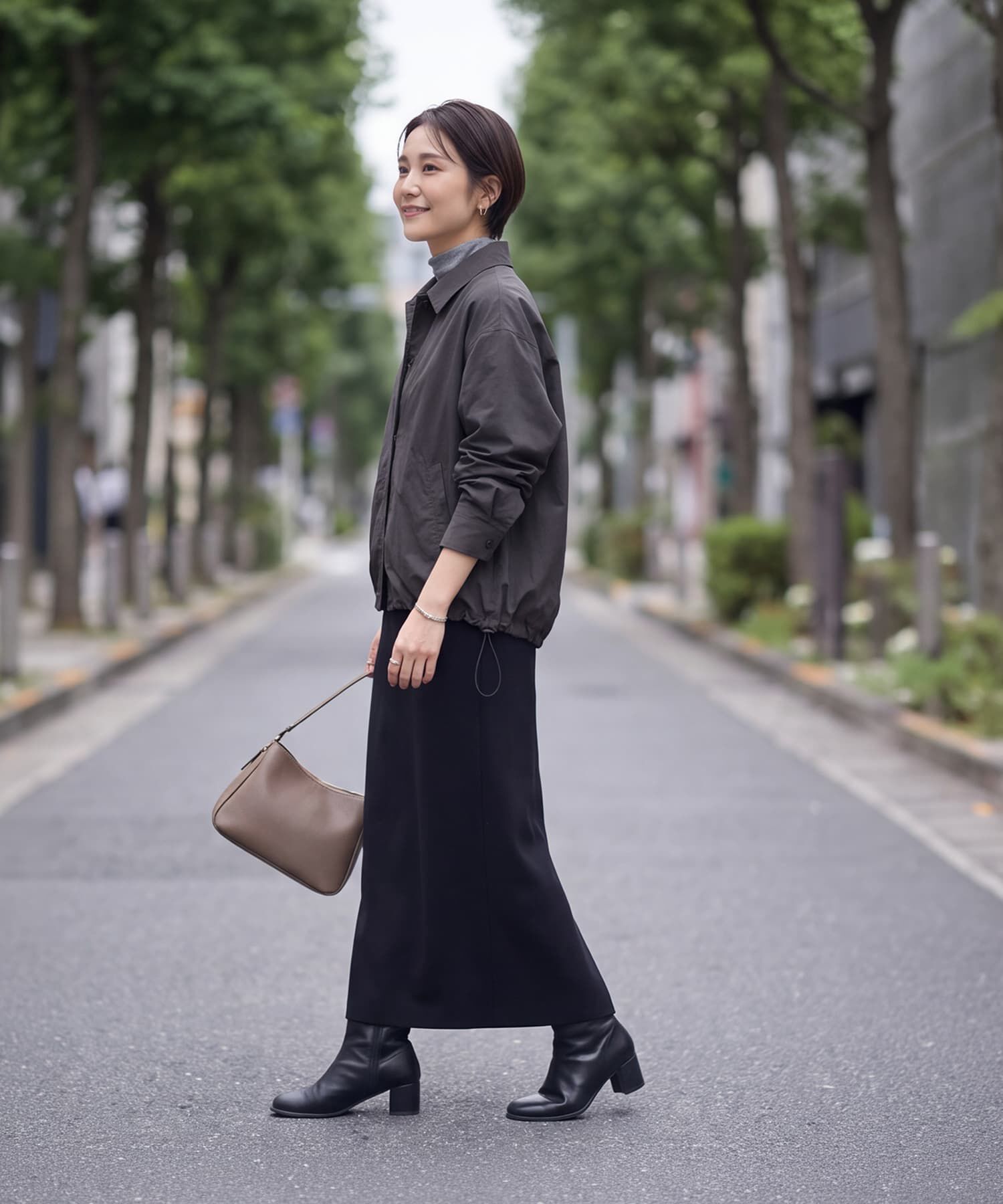 STYLE DELI「裾が絞れるしっとりシボ入りナイロンシャツジャケット」|その他|