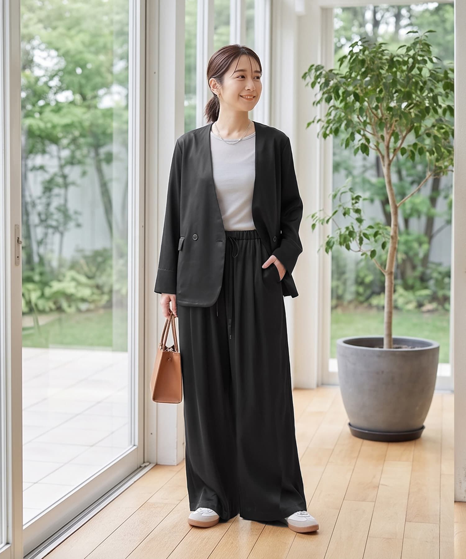 STYLE DELI「【セット対応】微光沢ツイル裏付きドレープパンツ」|その他|