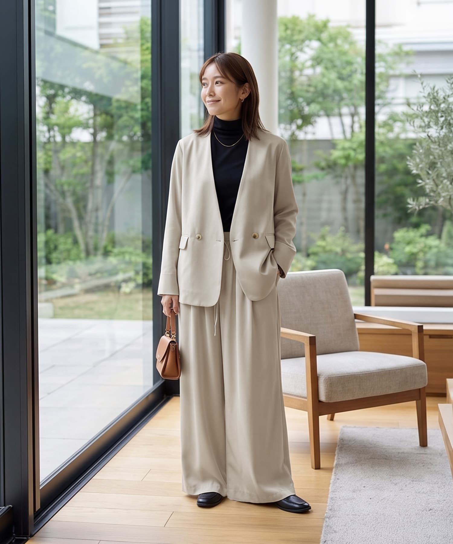 STYLE DELI「【セット対応】微光沢ツイル裏付きドレープパンツ」|その他|