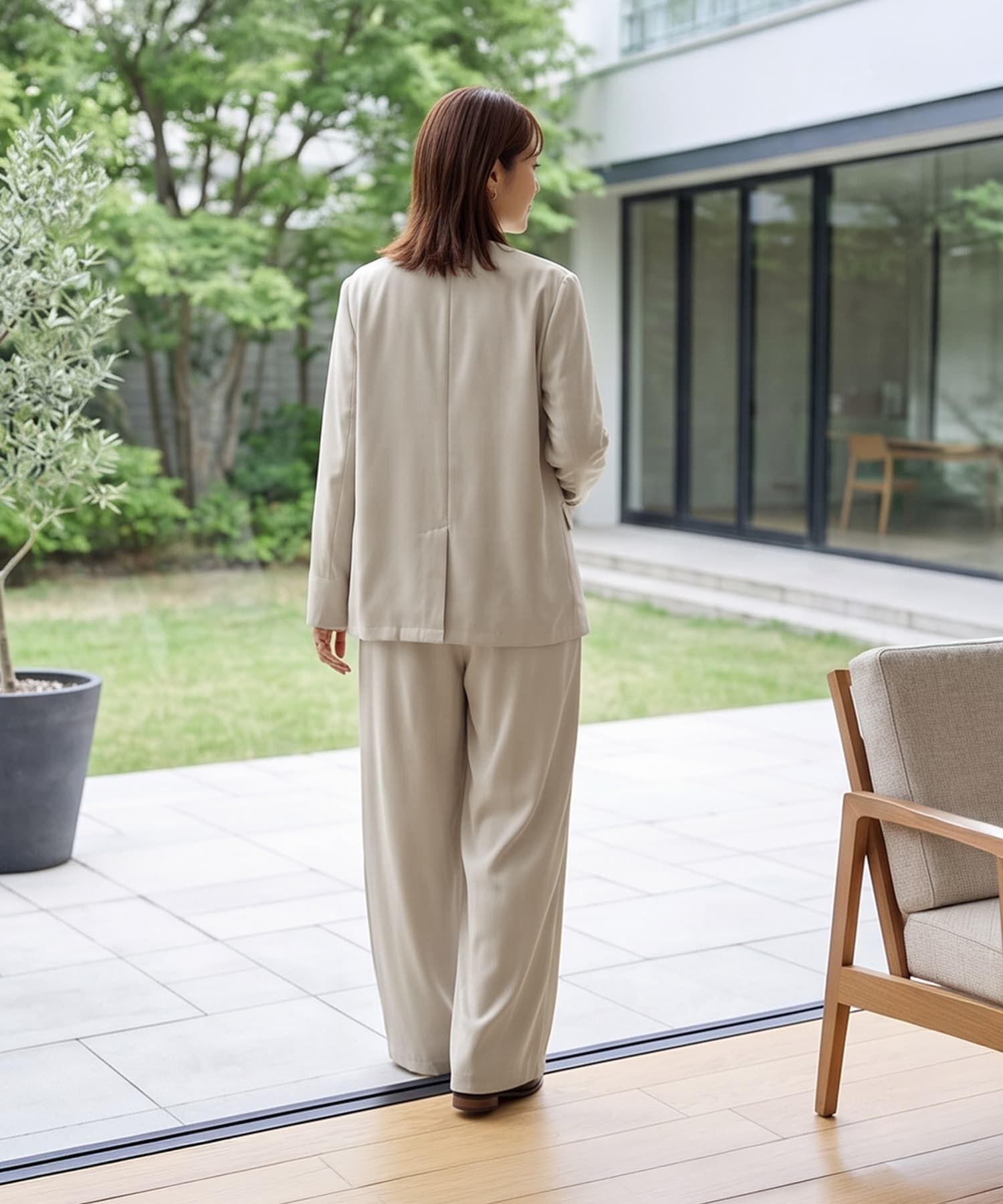 STYLE DELI「【セット対応】微光沢ツイル裏付きドレープパンツ」|その他|