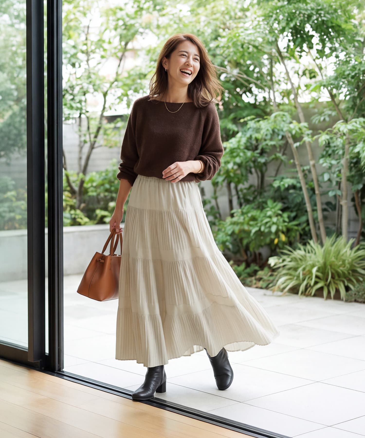STYLE DELI「【selection】３段プリーツ90cmティアードスカート」|スカート|