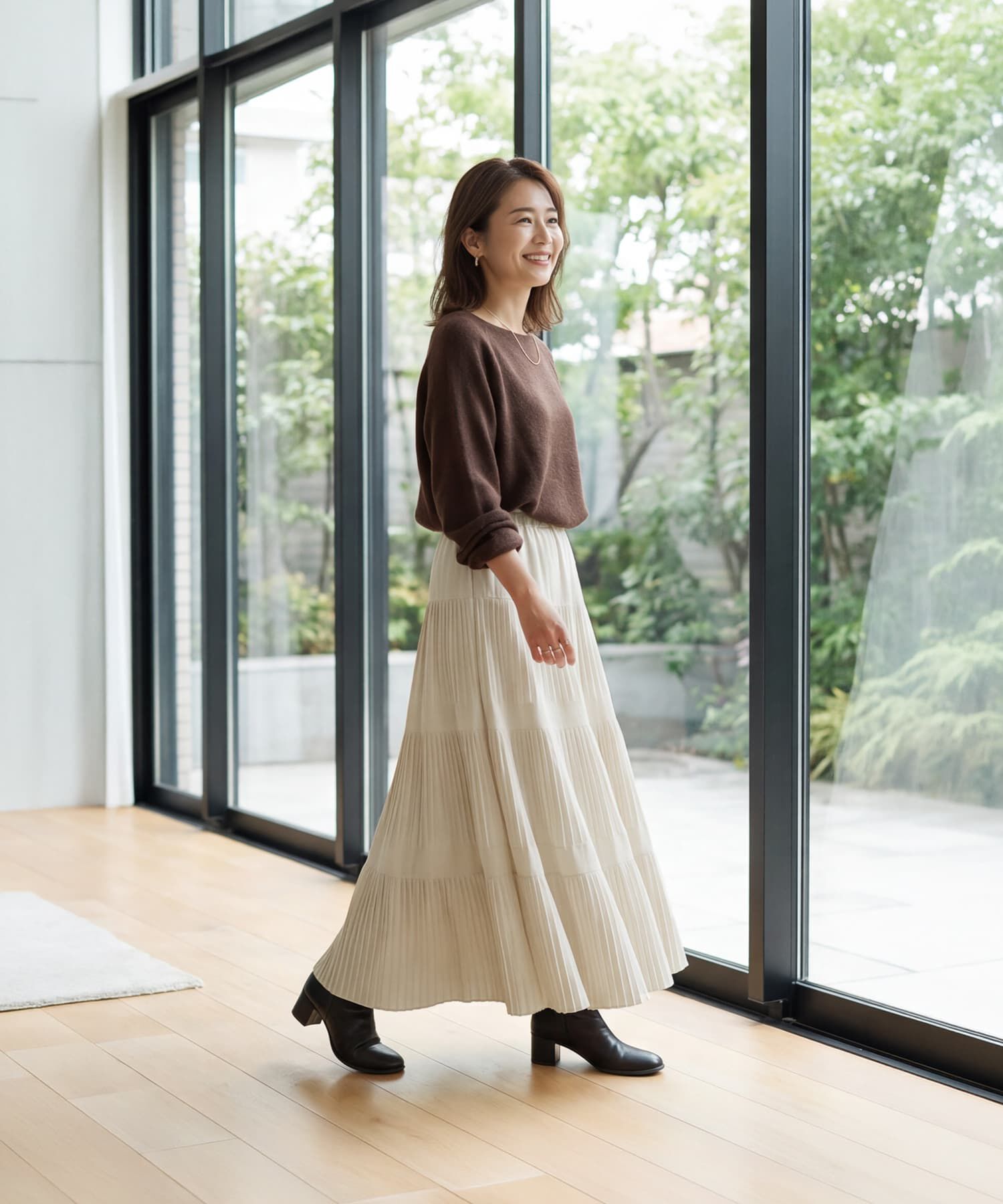STYLE DELI「【selection】３段プリーツ90cmティアードスカート」|スカート|