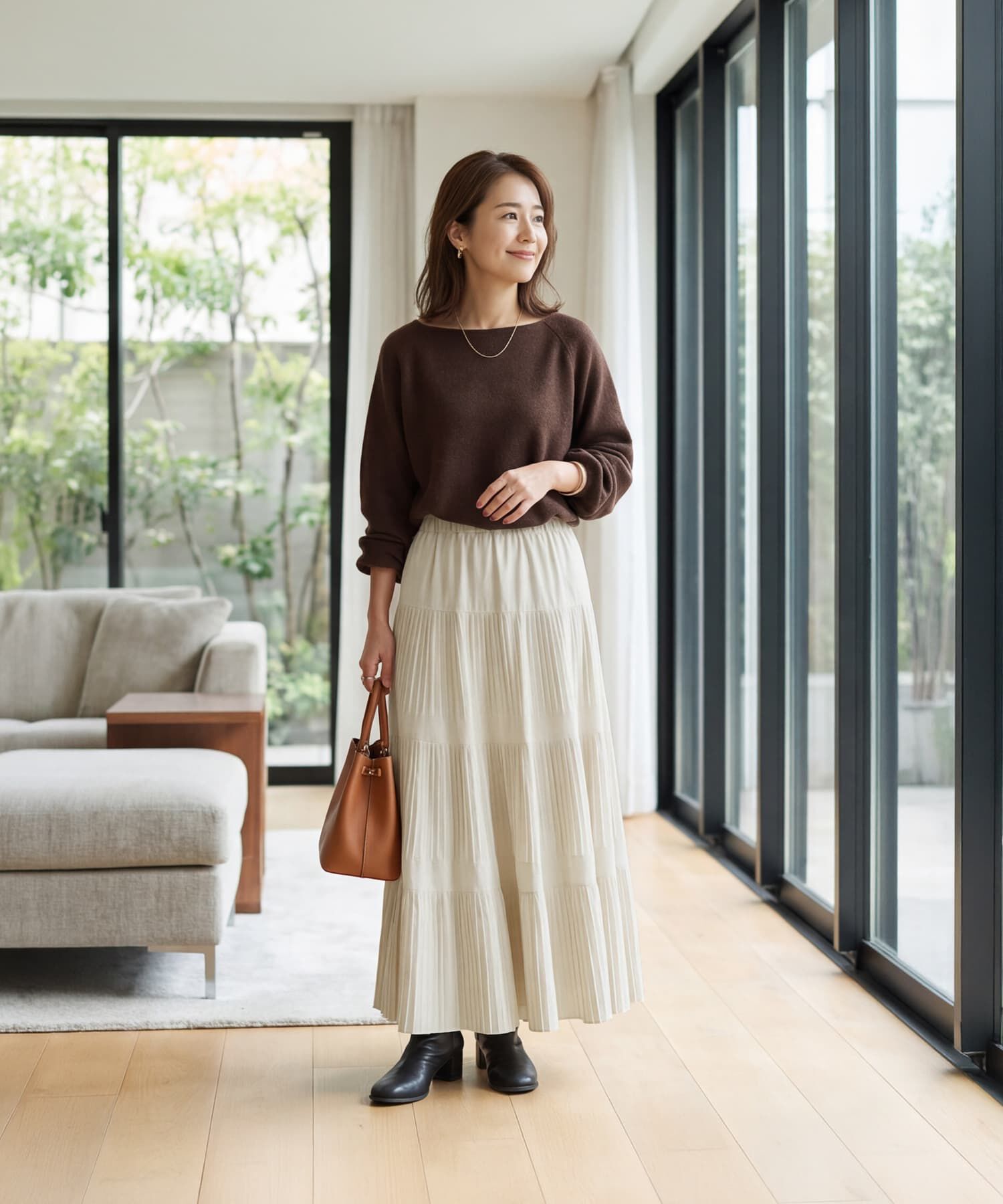 STYLE DELI「【selection】３段プリーツ90cmティアードスカート」|スカート|
