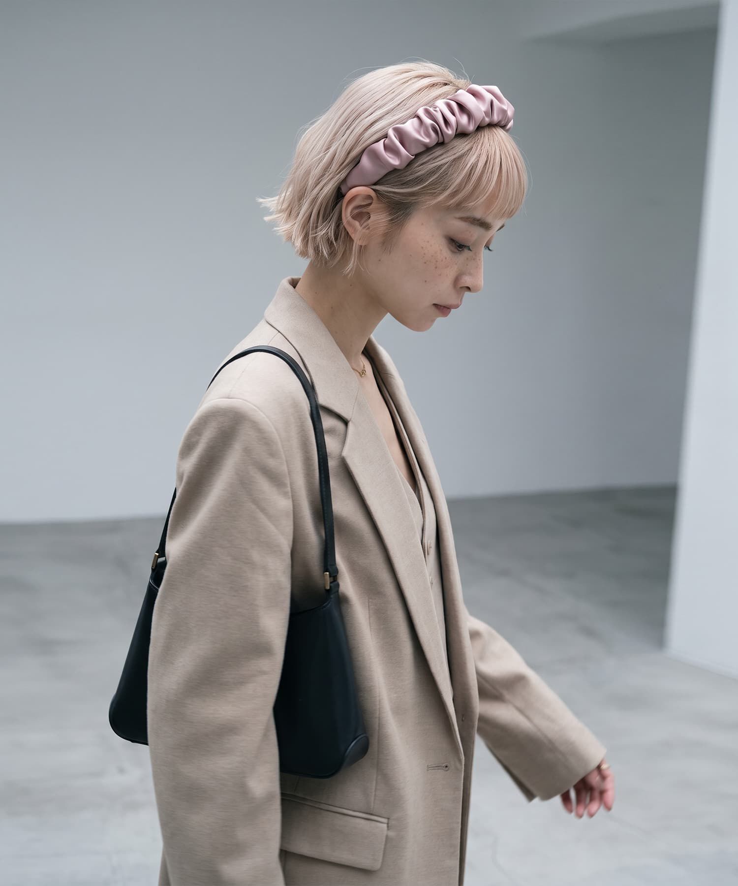 STYLE DELI「【BLK001】シルクヘアカチューシャ」|カチューシャ|ピンク