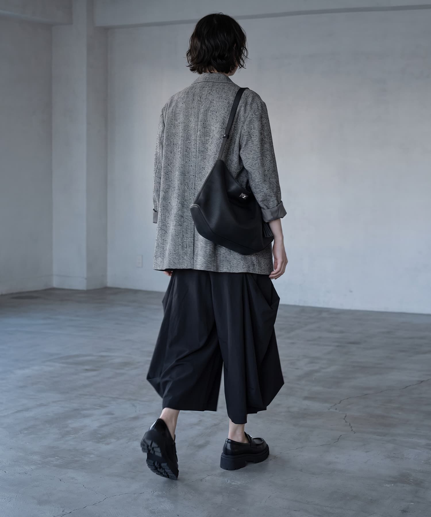 STYLE DELI「【BLK001】変形スカート風ワイドタックパンツ」|その他|