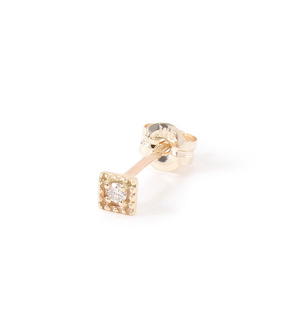 JUPITER「【K10】ダイヤモンドスクエアピアス」|ピアス|