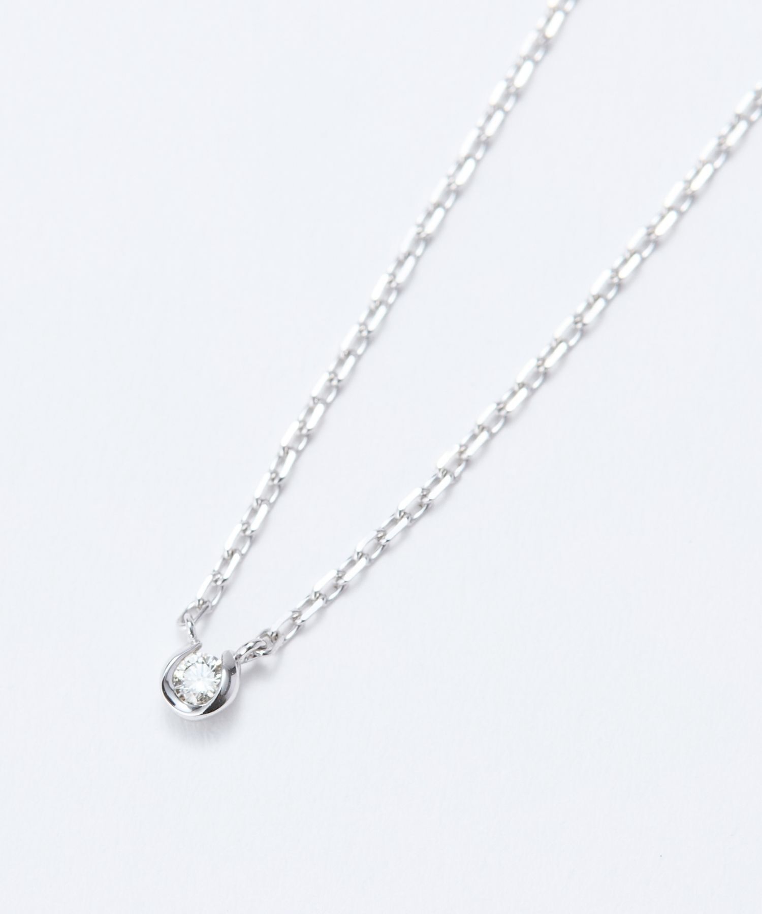 JUPITER「【SV】バテイダイヤモンドネックレス<全長約40+6cm>/金属アレルギー対応」|ネックレス|