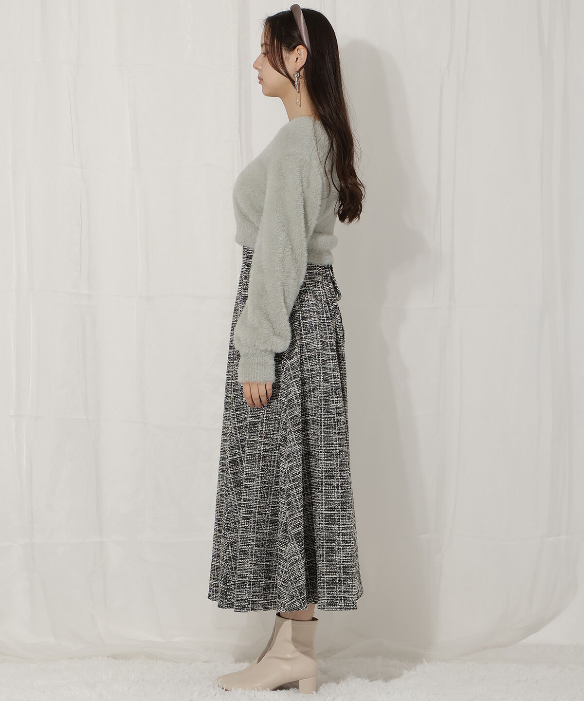 WILLSELECTION「シャギーニット&times;フレアワンピース」|ワンピース|
