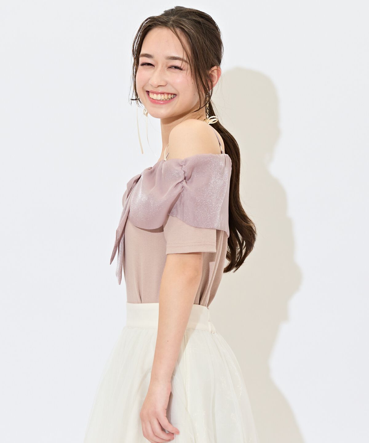 WILLSELECTION「ツイストリボンオフショルトップス」|Tシャツ・カットソー|