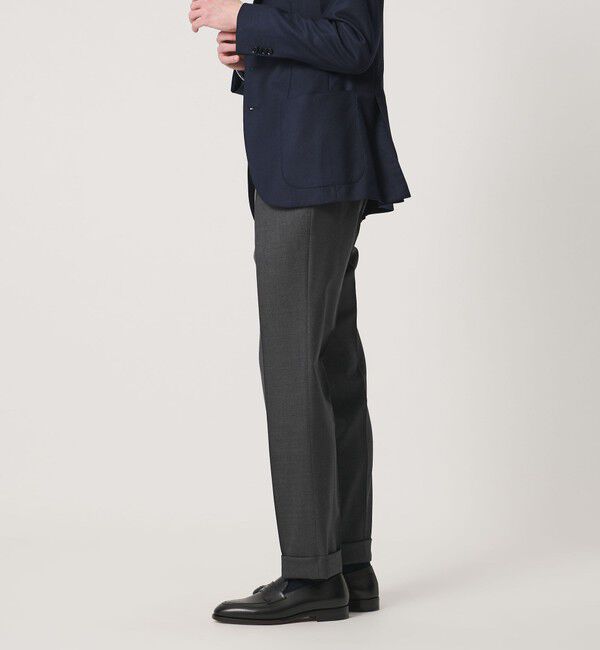 UNITED ARROWS「サージ クリース テーパード 1プリーツ スラックス」|スラックス|