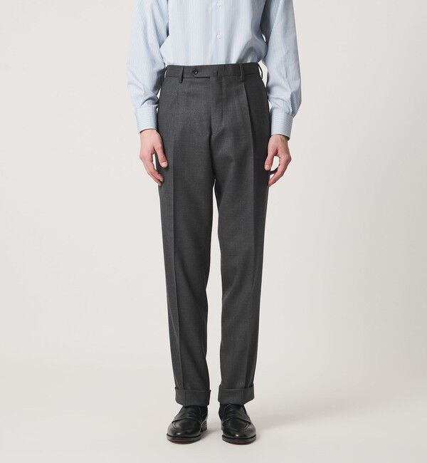 UNITED ARROWS「サージ クリース テーパード 1プリーツ スラックス」|スラックス|
