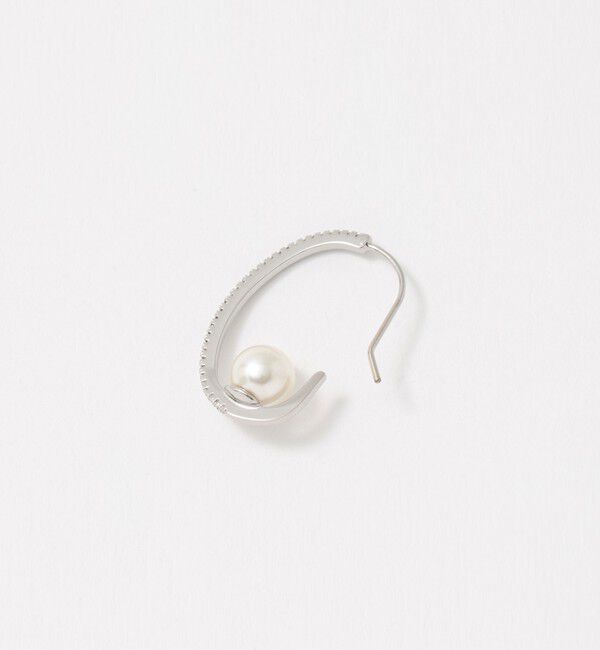 UNITED ARROWS「パヴェ＆イミテーションパール フックピアス」|ピアス|