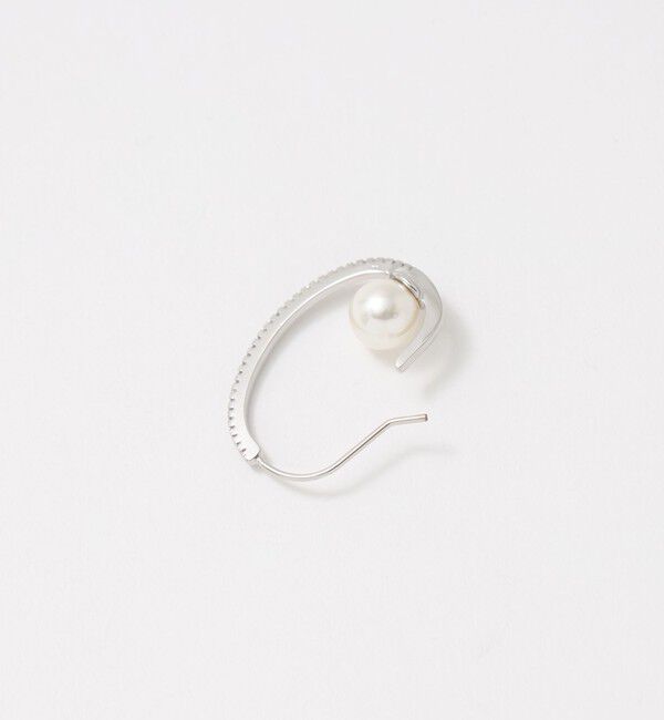 UNITED ARROWS「パヴェ＆イミテーションパール フックピアス」|ピアス|