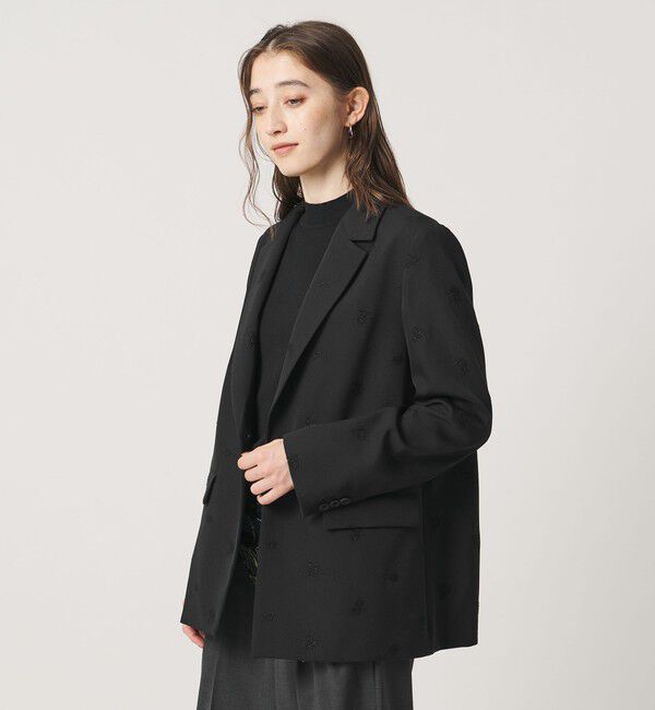 UNITED ARROWS「フラワー ジャガード バックフレア ジャケット」|テーラードジャケット|