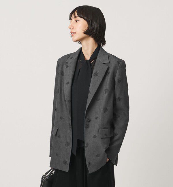 UNITED ARROWS「フラワー ジャガード バックフレア ジャケット」|テーラードジャケット|