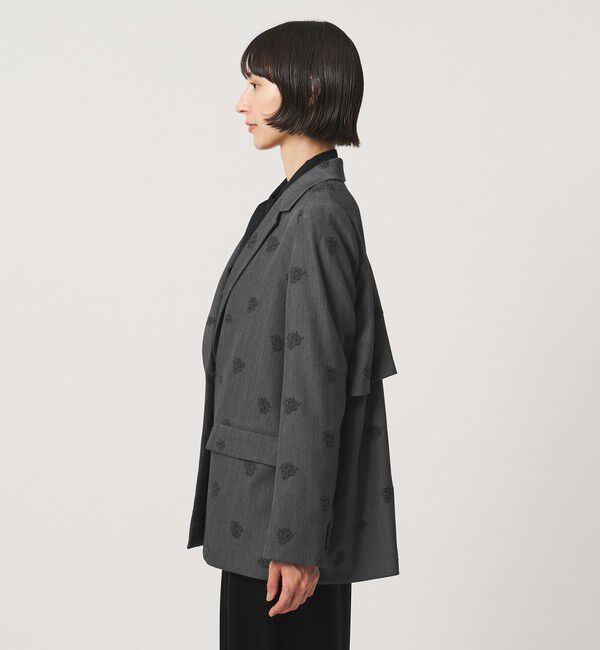 UNITED ARROWS「フラワー ジャガード バックフレア ジャケット」|テーラードジャケット|