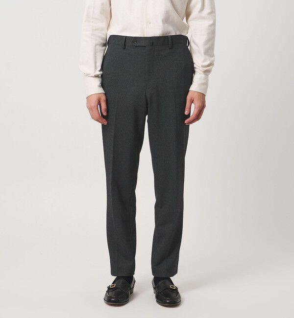 UNITED ARROWS「ハウンドトゥース ジャージ サイドエクステンド ノープリーツ スラックス COMFORT EASY-MODEL」|スラックス|