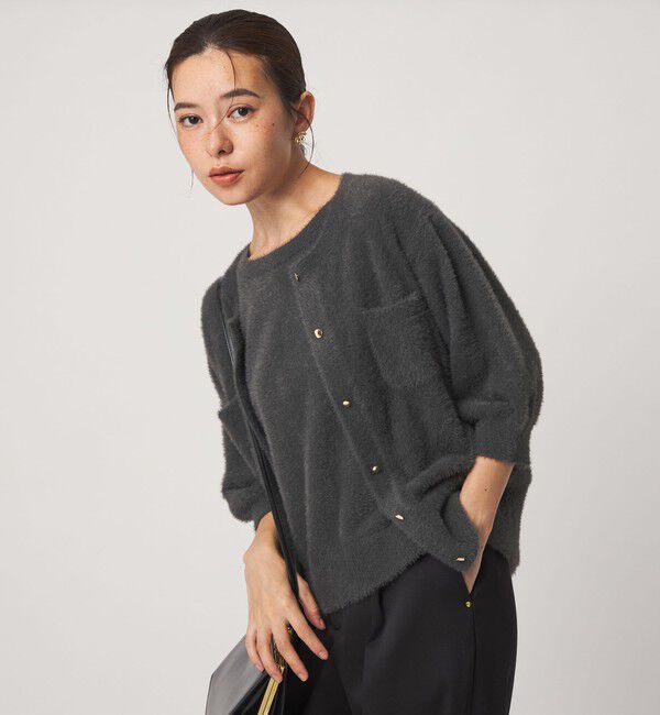 UNITED ARROWS green label relaxing「フラッフフェザー ハーフスリーブ ニット カーディガン」|カーディガン|