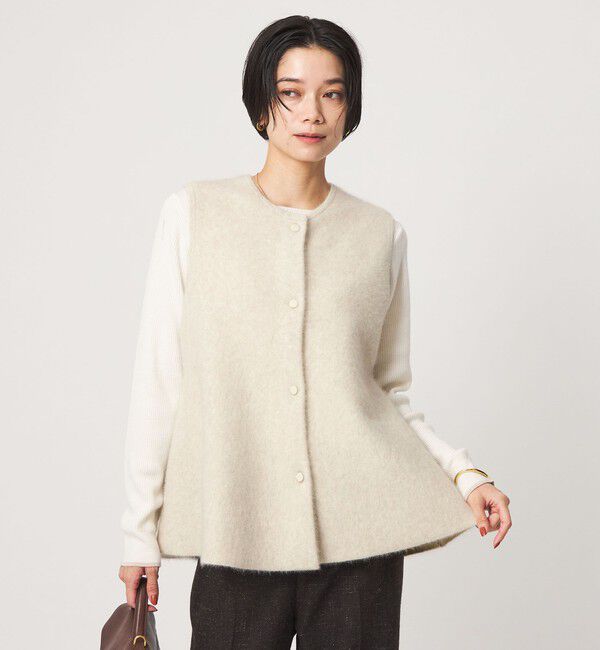 UNITED ARROWS green label relaxing「FOXブレンド セッケツ ニット ジレ」|ベスト・ジレ|OFF WHITE