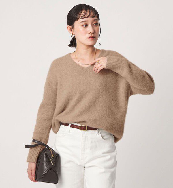 UNITED ARROWS green label relaxing「ヘアリー Vネック ニット プルオーバー」|ニット・セーター|